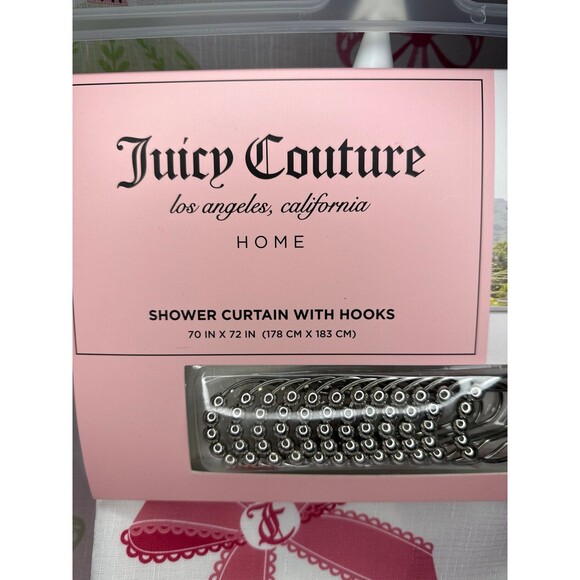 Juicy Couture Pink Bow Shower Curtain - Picture 2 of 4